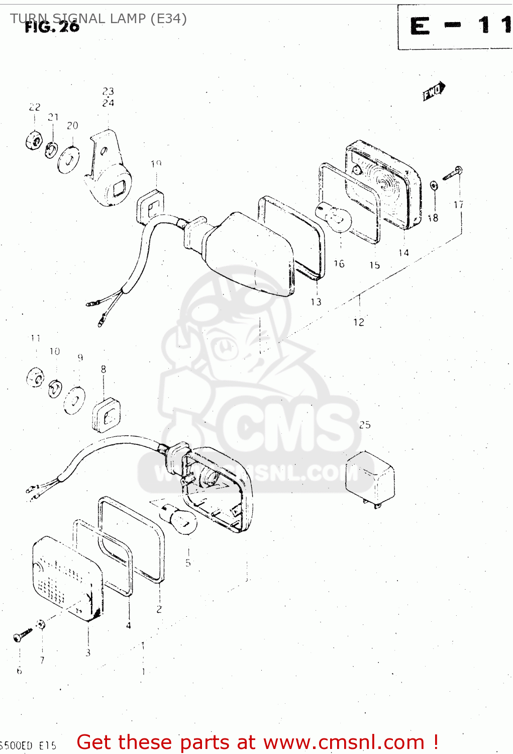 TURN SIGNAL LAMP (E34) GS500E 1982 (Z) GENERAL EXPORT (E01)