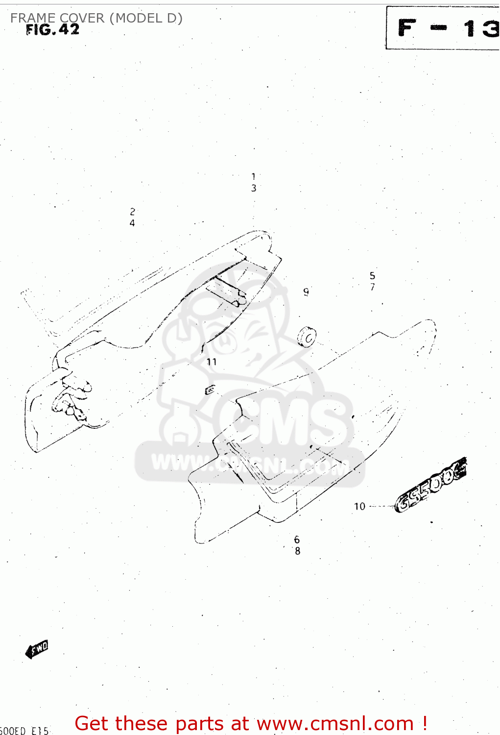 FRAME COVER (MODEL D) GS500E 1982 (Z) GENERAL EXPORT (E01)