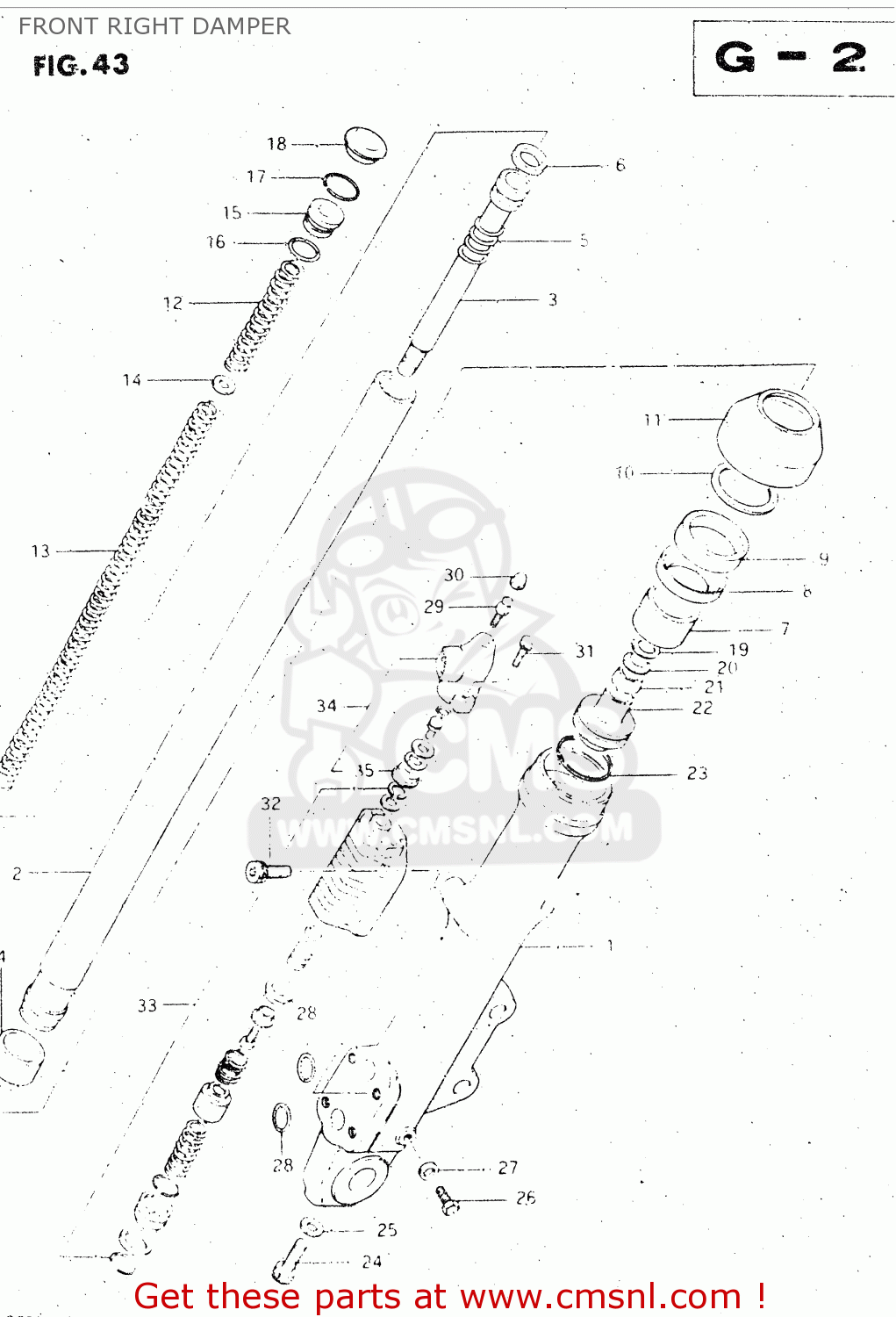 FRONT RIGHT DAMPER GS500E 1982 (Z) GENERAL EXPORT (E01)