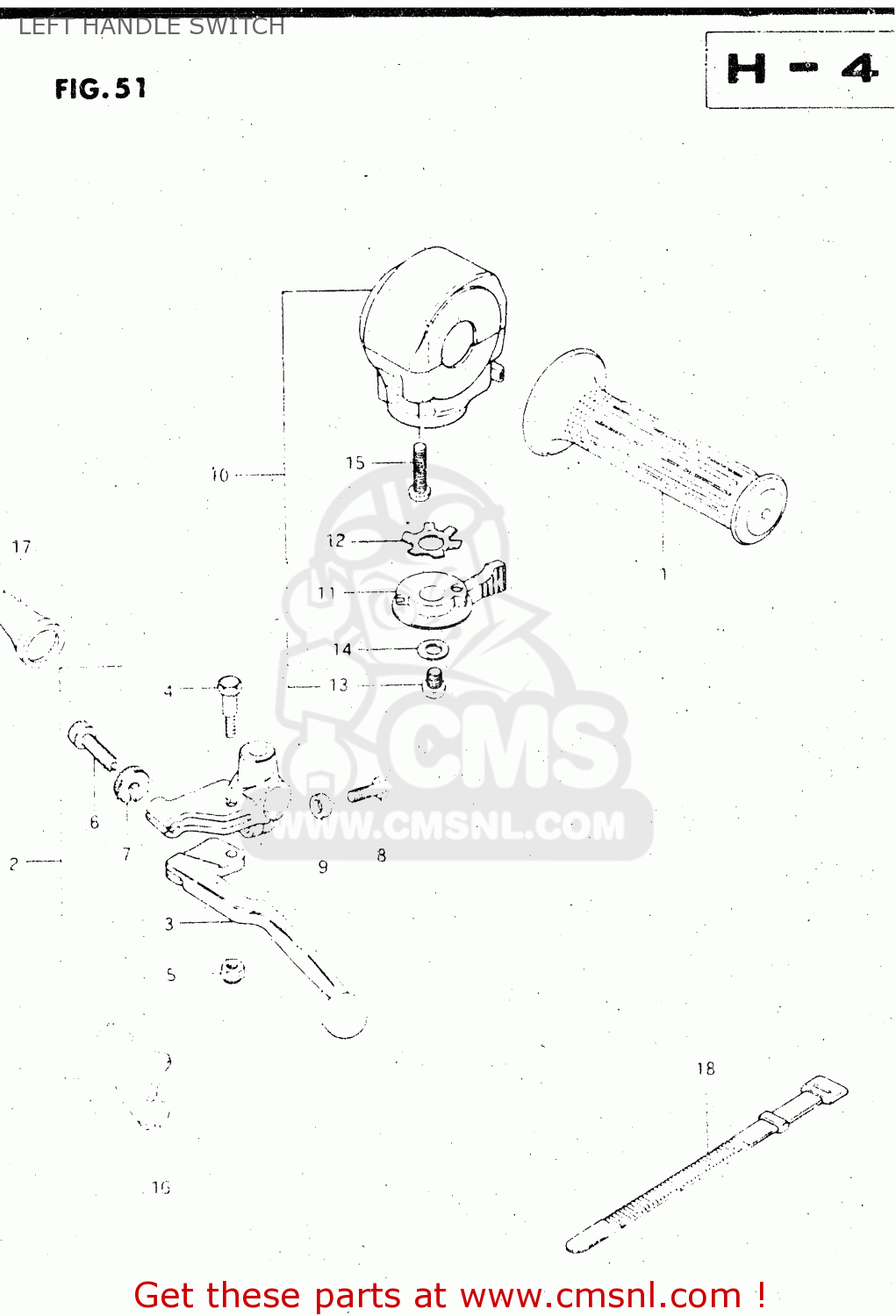 LEFT HANDLE SWITCH GS500E 1982 (Z) GENERAL EXPORT (E01)