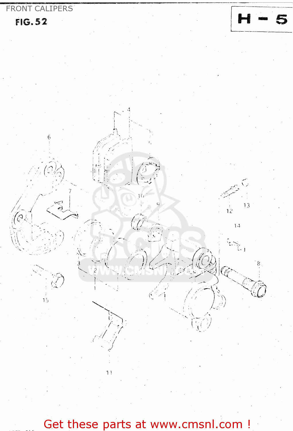 FRONT CALIPERS GS500E 1982 (Z) GENERAL EXPORT (E01)