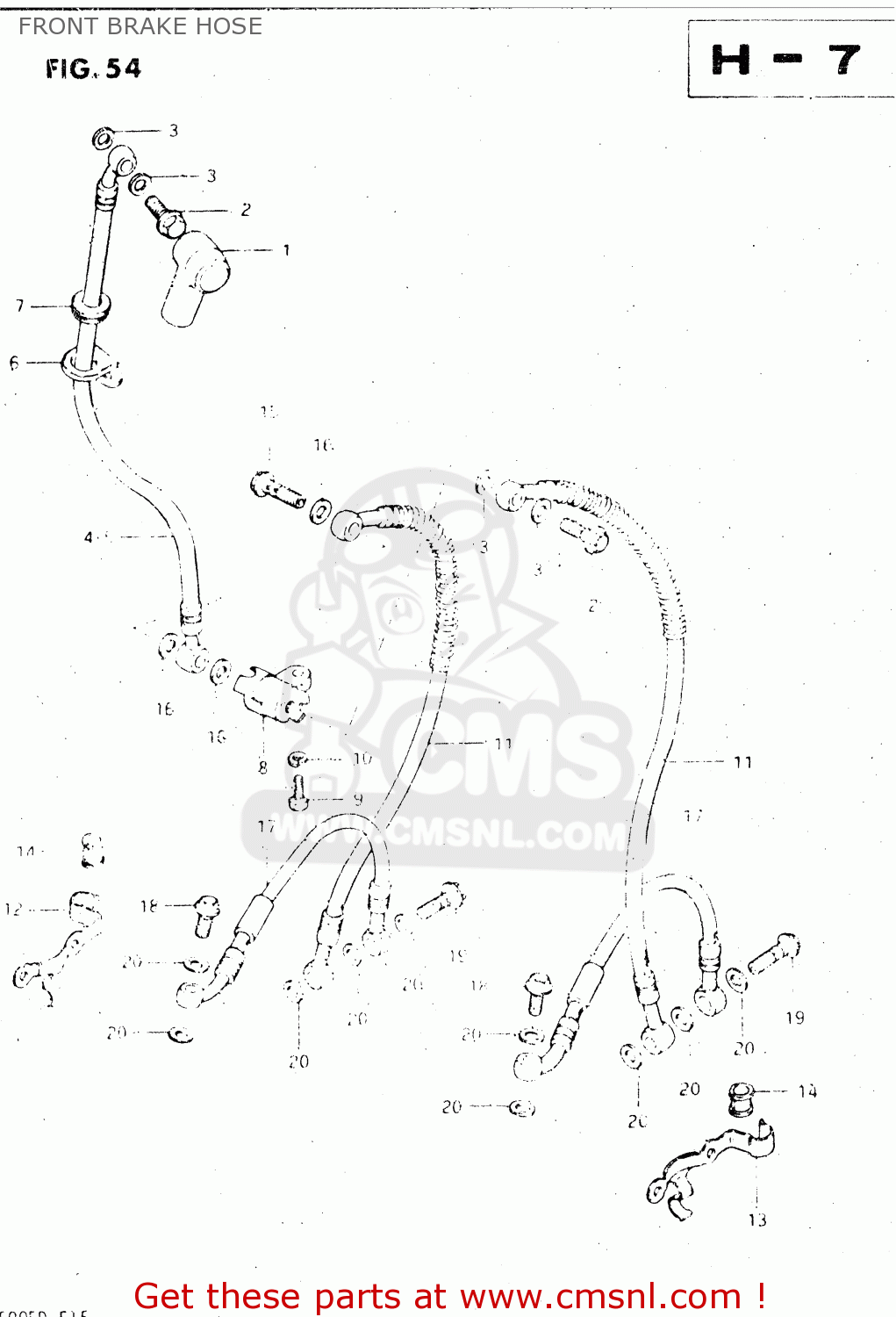 FRONT BRAKE HOSE GS500E 1982 (Z) GENERAL EXPORT (E01)