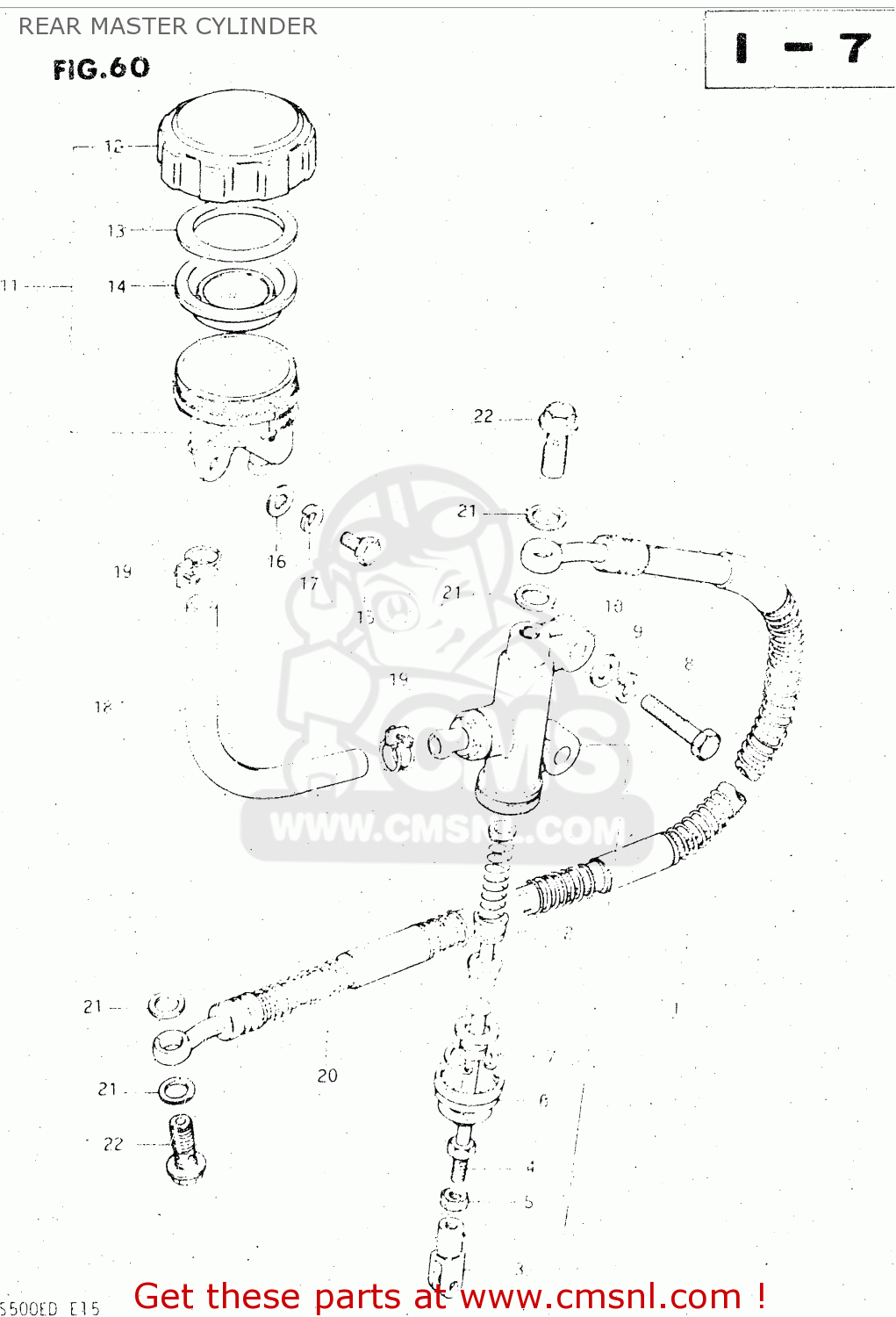 REAR MASTER CYLINDER GS500E 1982 (Z) GENERAL EXPORT (E01)