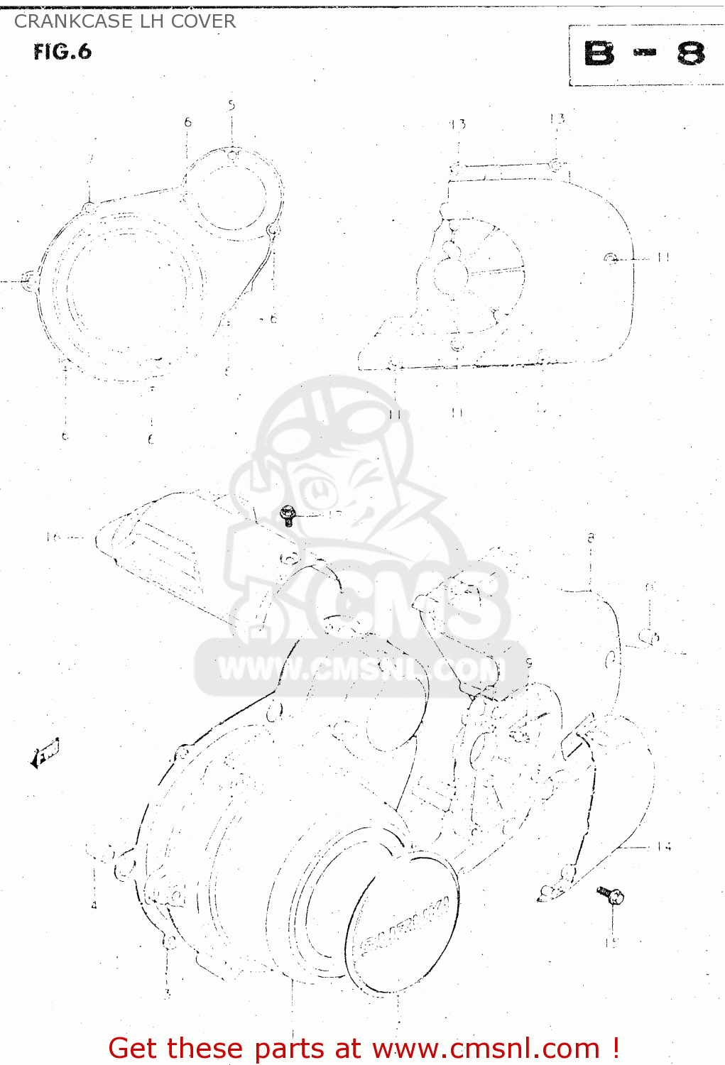 CRANKCASE LH COVER GS500E 1982 (Z) GENERAL EXPORT (E01)