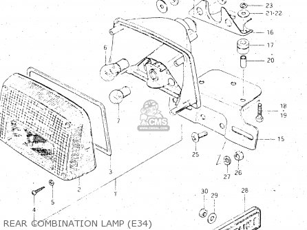 REAR COMBINATION LAMP (E34) - GS500E 1982 (Z) GENERAL EXPORT (E01)