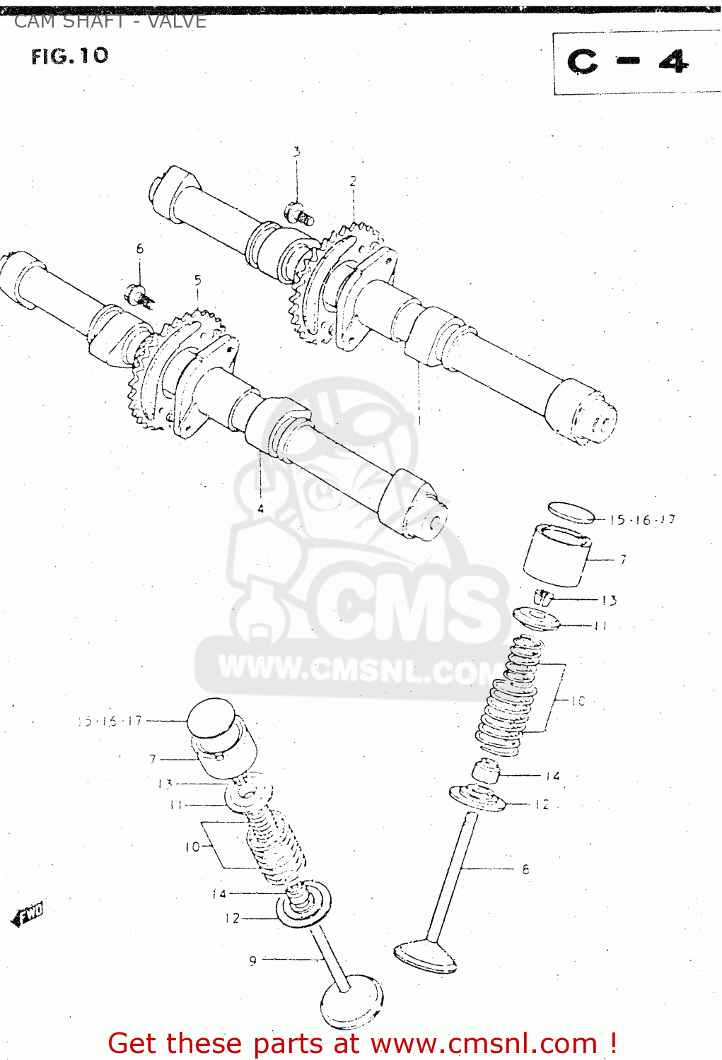 CAM SHAFT - VALVE GS500E 1983 (D) GENERAL EXPORT (E01)