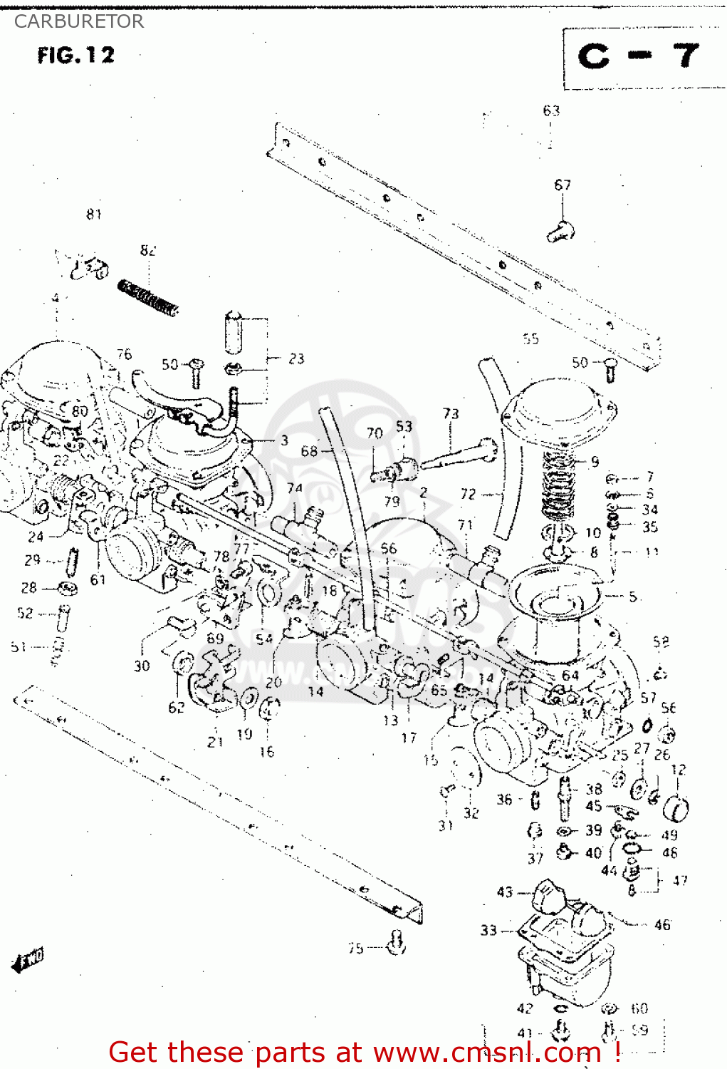 CARBURETOR GS500E 1983 (D) GENERAL EXPORT (E01)