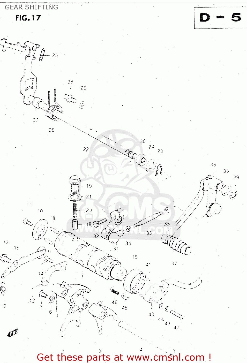 GEAR SHIFTING GS500E 1983 (D) GENERAL EXPORT (E01)