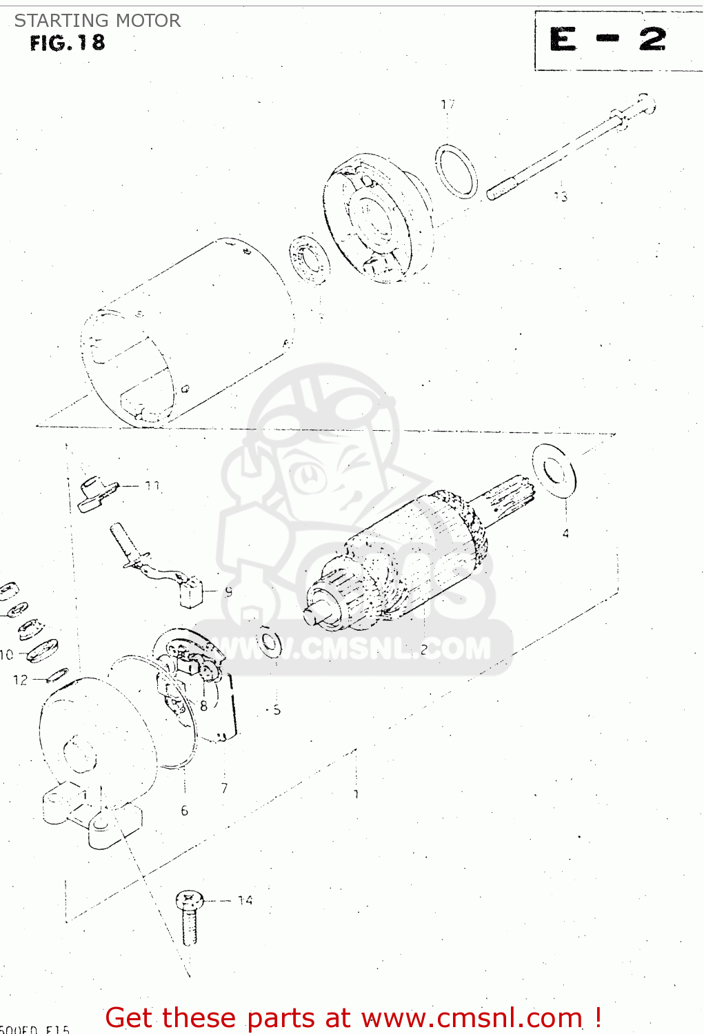 STARTING MOTOR GS500E 1983 (D) GENERAL EXPORT (E01)