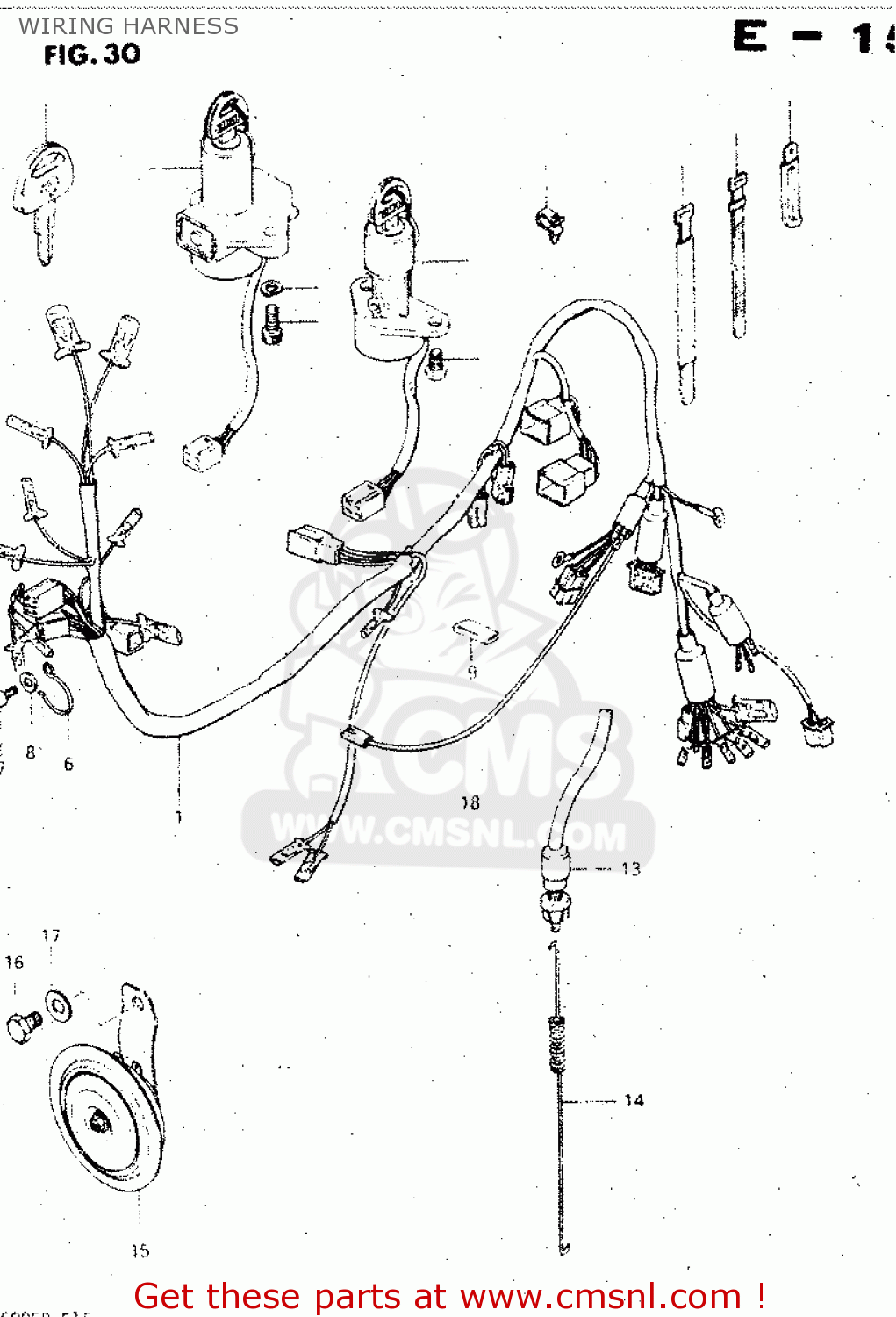 WIRING HARNESS GS500E 1983 (D) GENERAL EXPORT (E01)