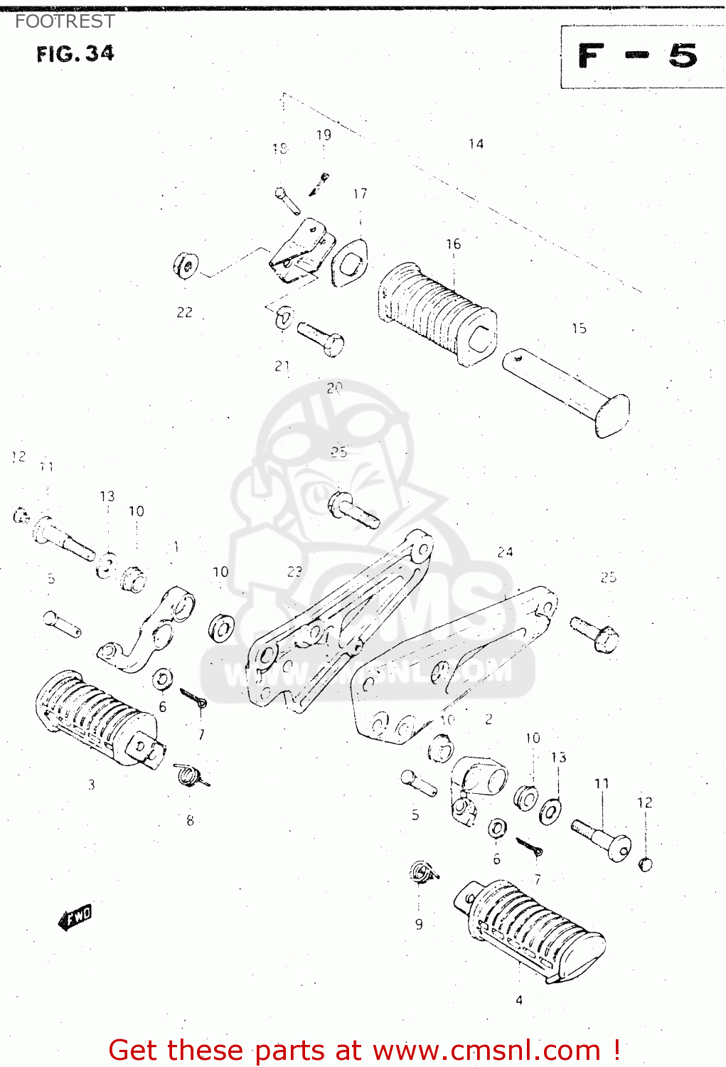 FOOTREST GS500E 1983 (D) GENERAL EXPORT (E01)