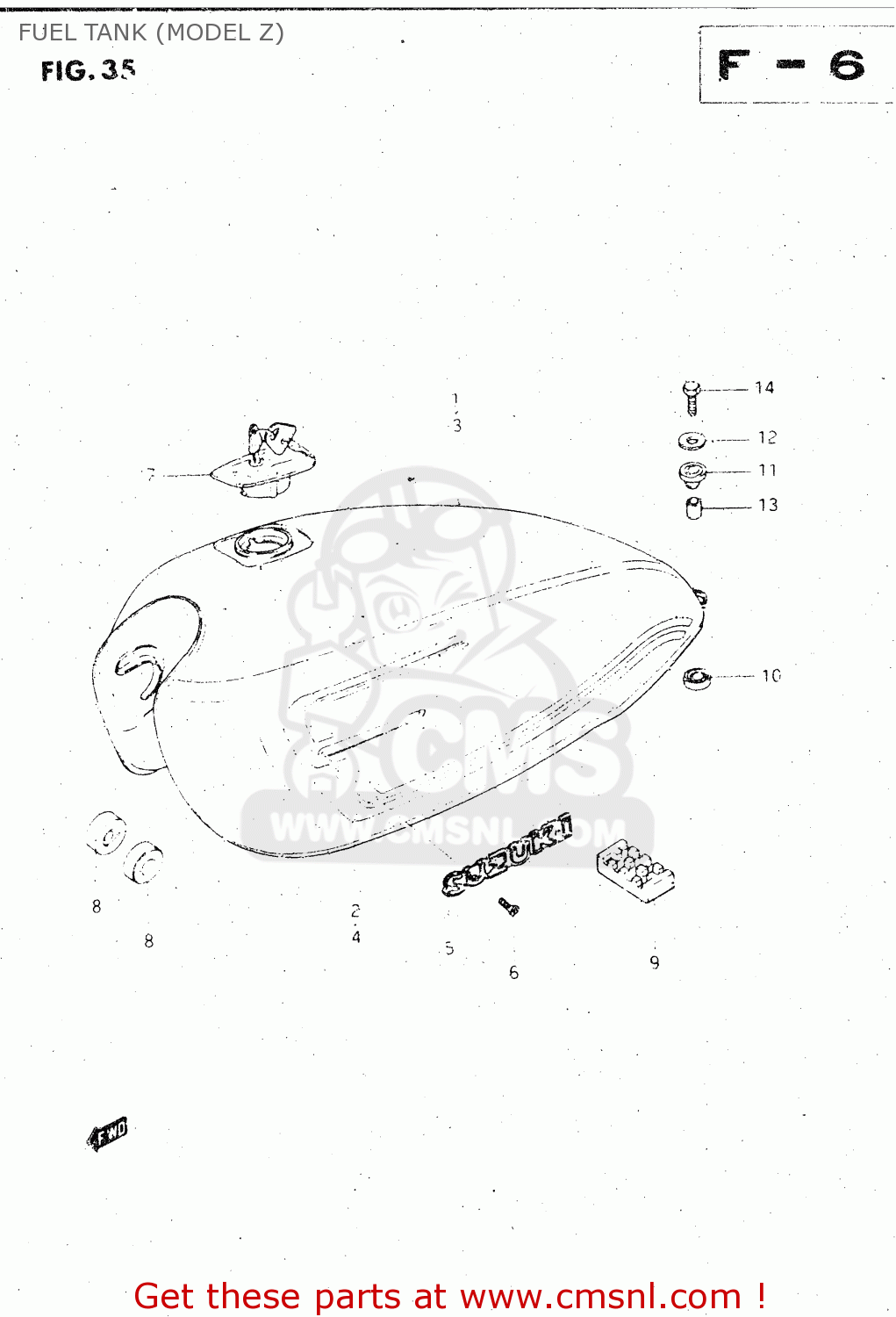 FUEL TANK (MODEL Z) GS500E 1983 (D) GENERAL EXPORT (E01)