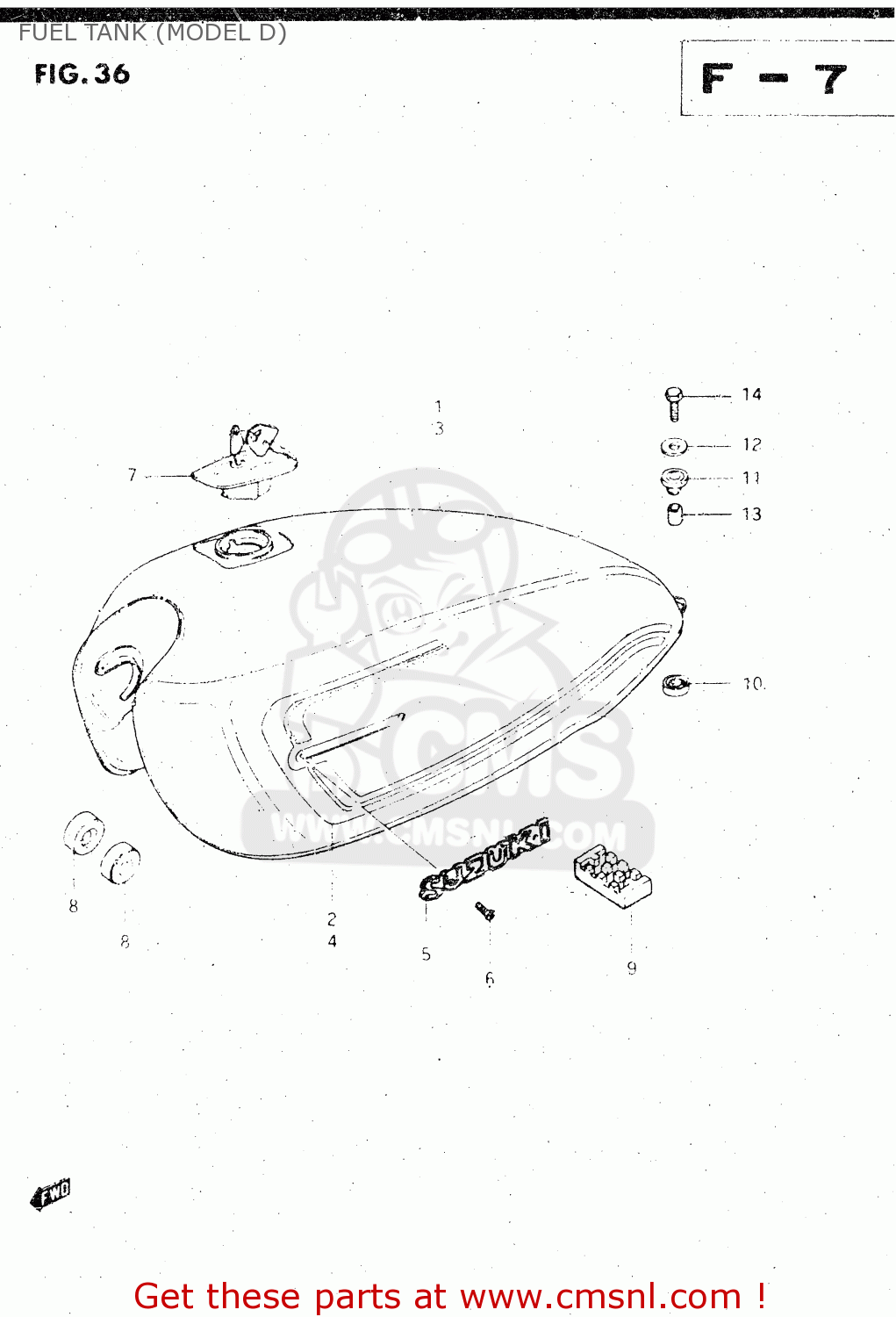 FUEL TANK (MODEL D) GS500E 1983 (D) GENERAL EXPORT (E01)