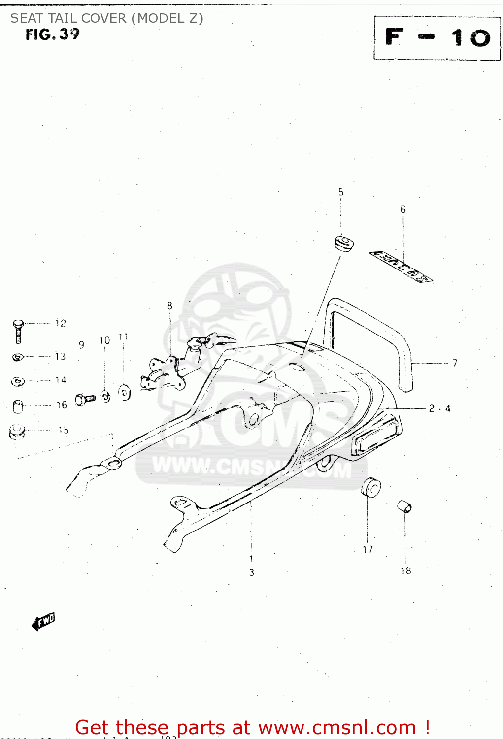 SEAT TAIL COVER (MODEL Z) GS500E 1983 (D) GENERAL EXPORT (E01)