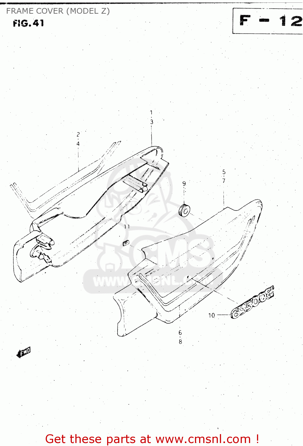 FRAME COVER (MODEL Z) GS500E 1983 (D) GENERAL EXPORT (E01)
