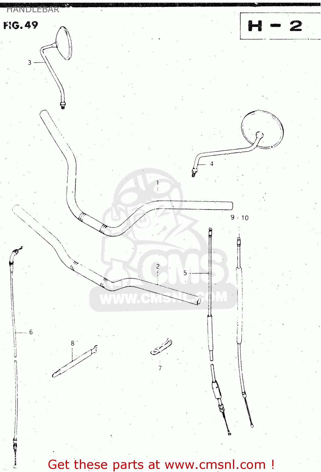 HANDLEBAR GS500E 1983 (D) GENERAL EXPORT (E01)