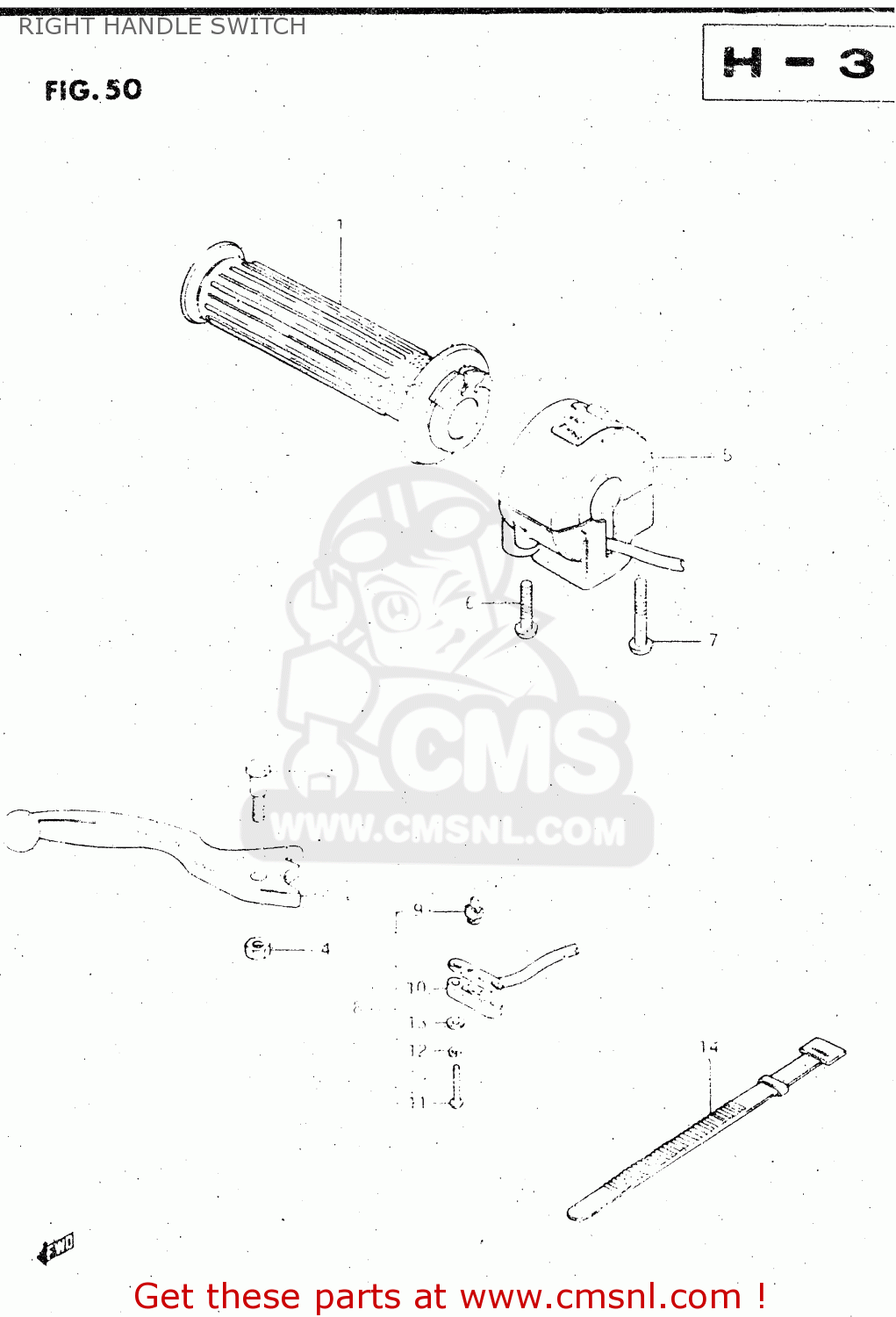 RIGHT HANDLE SWITCH GS500E 1983 (D) GENERAL EXPORT (E01)