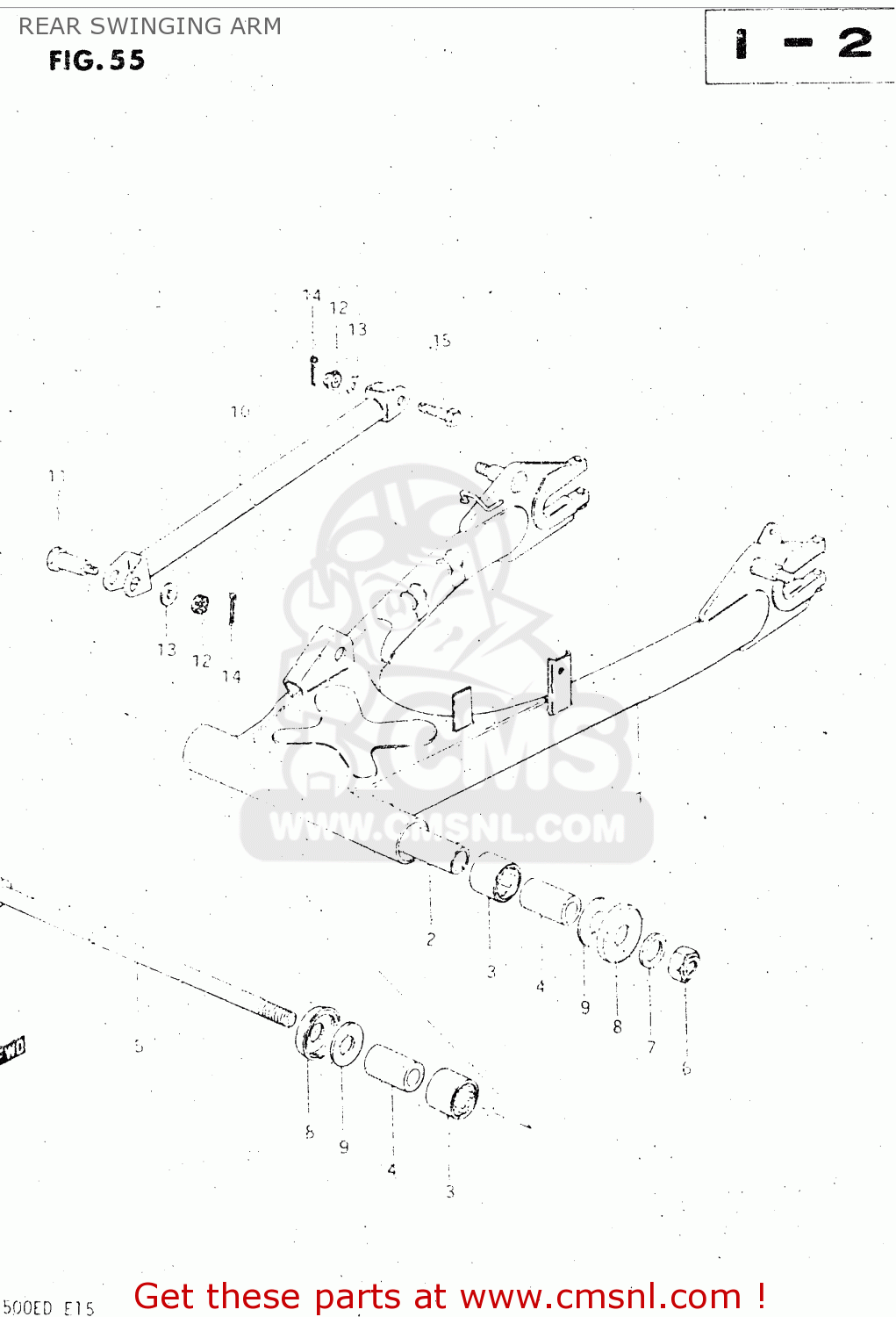 REAR SWINGING ARM GS500E 1983 (D) GENERAL EXPORT (E01)