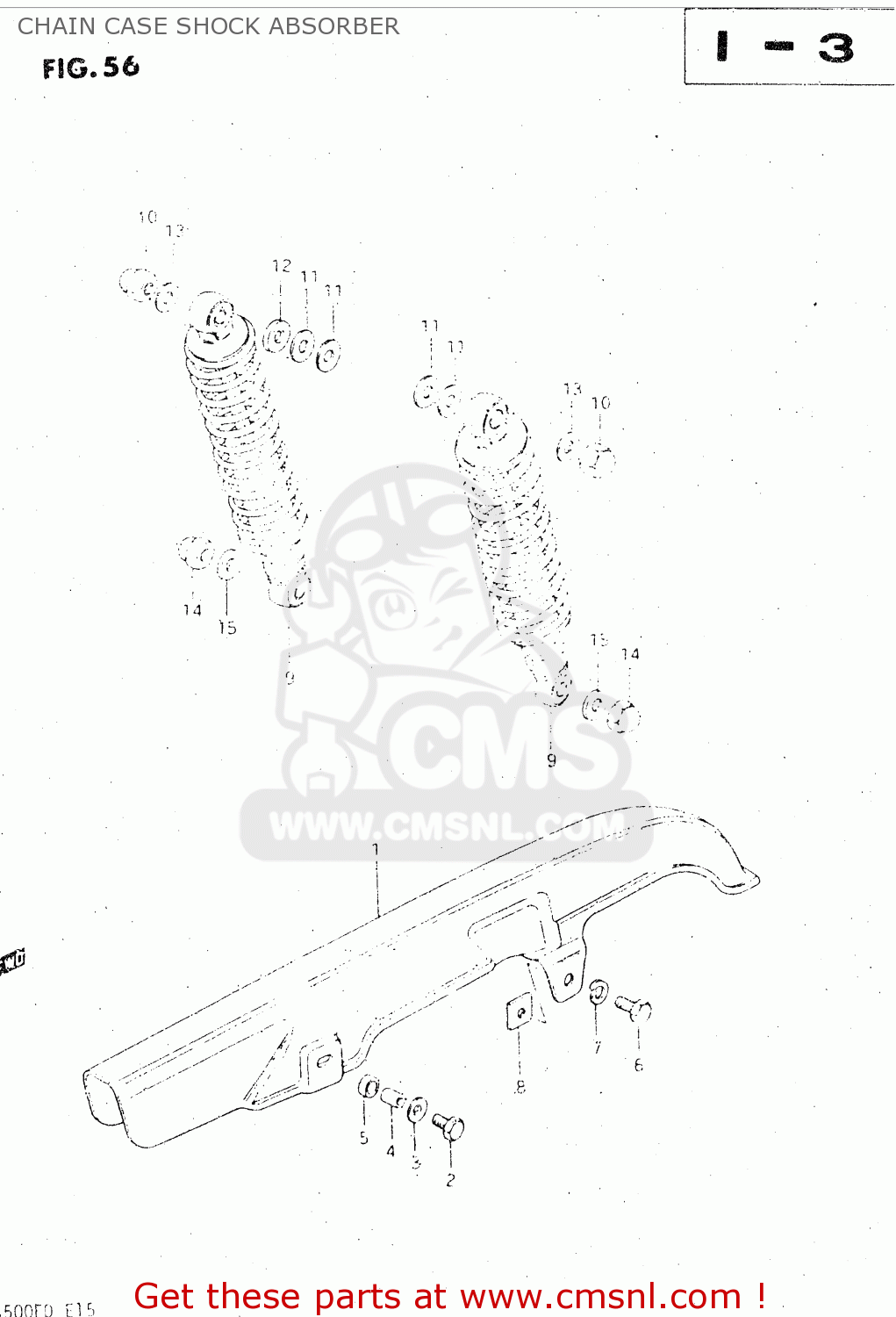 CHAIN CASE SHOCK ABSORBER GS500E 1983 (D) GENERAL EXPORT (E01)