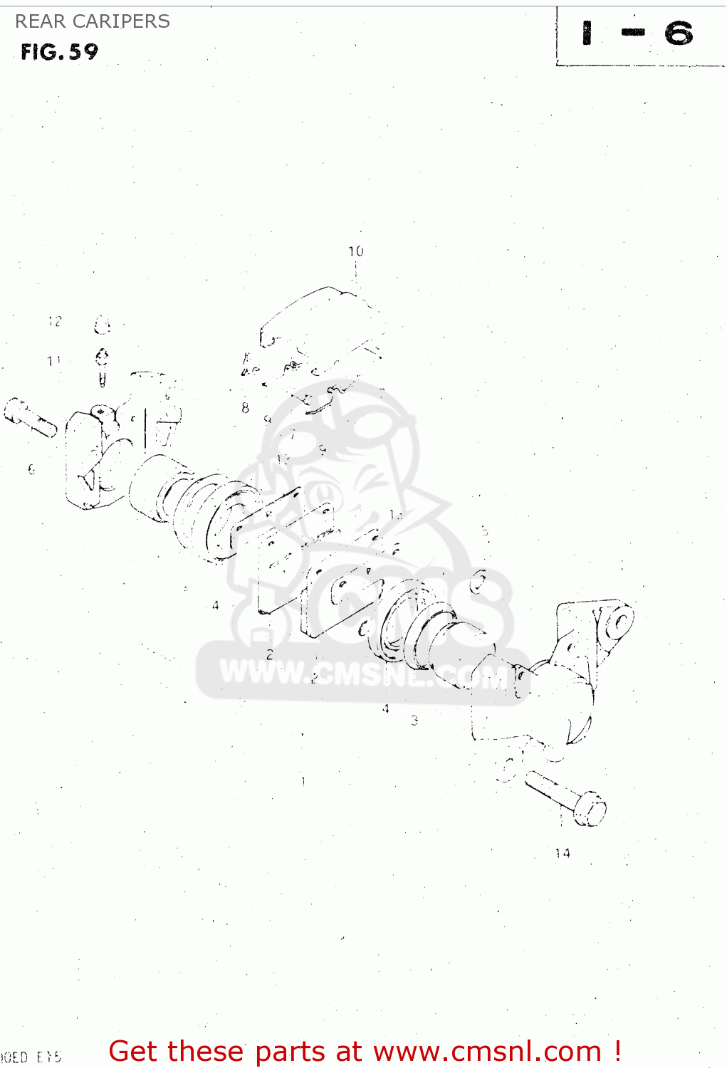 REAR CARIPERS GS500E 1983 (D) GENERAL EXPORT (E01)