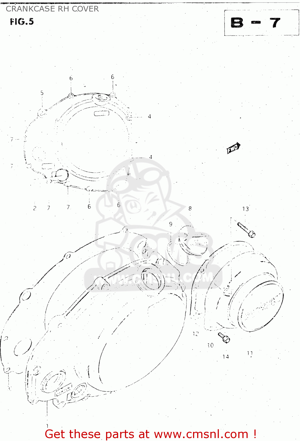 CRANKCASE RH COVER GS500E 1983 (D) GENERAL EXPORT (E01)