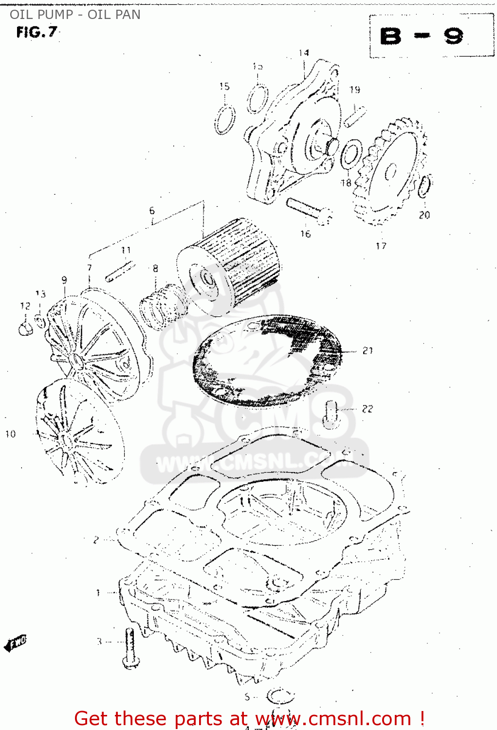 OIL PUMP - OIL PAN GS500E 1983 (D) GENERAL EXPORT (E01)