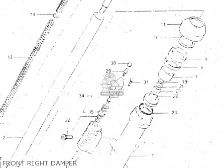 FRONT RIGHT DAMPER - GS500E 1983 (D) GENERAL EXPORT (E01)
