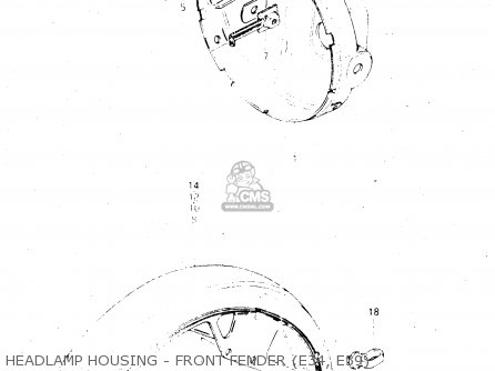 HEADLAMP HOUSING - FRONT FENDER (E34, E39) - GS500E 1983 (D) GENERAL EXPORT (E01)