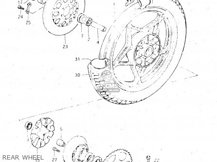REAR WHEEL - GS500E 1983 (D) GENERAL EXPORT (E01)