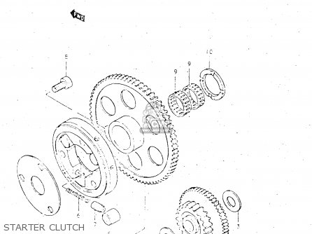 STARTER CLUTCH - GS500E 1983 (D) GENERAL EXPORT (E01)