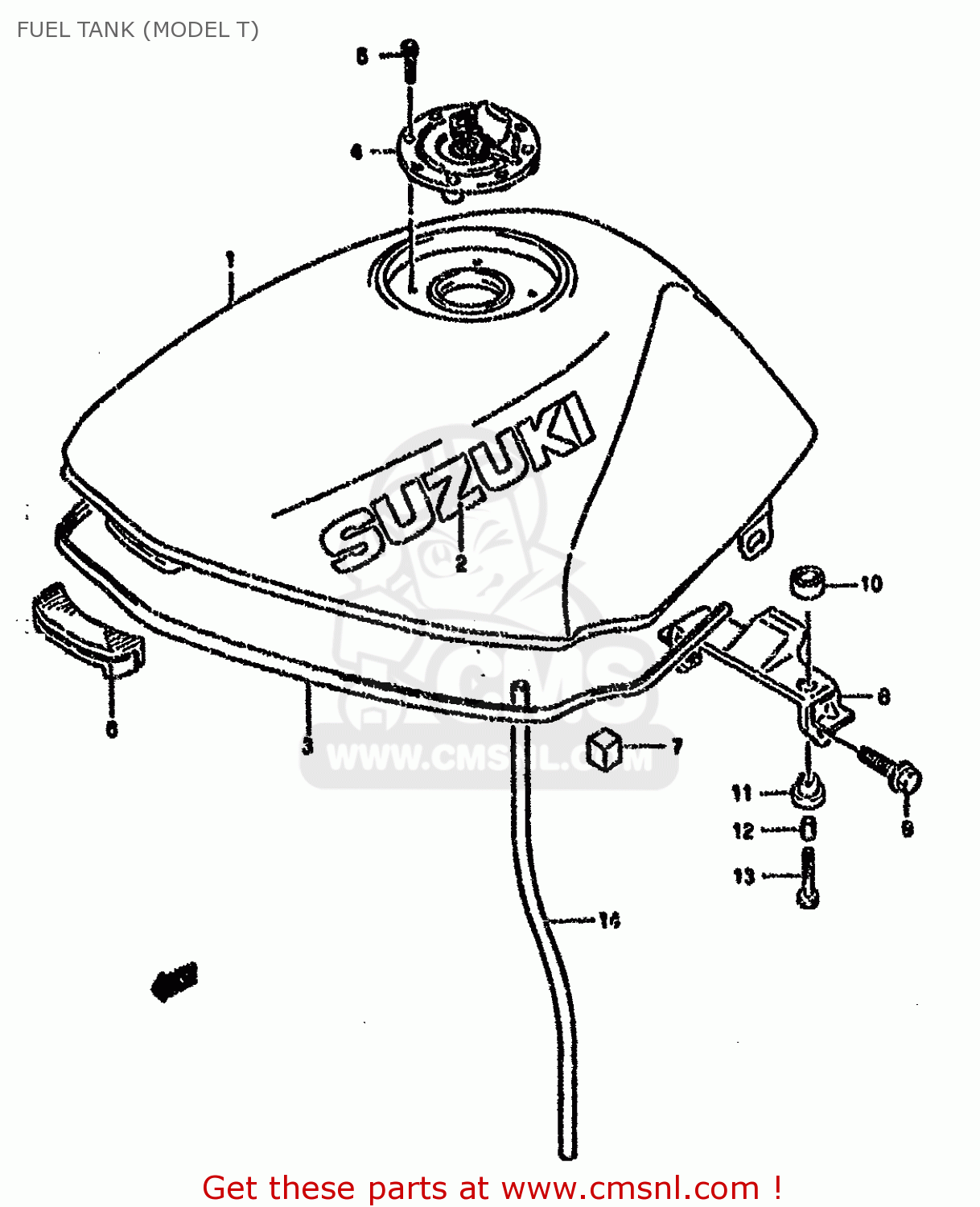 FUEL TANK (MODEL T) GS500E 1989 (K) (E01 E02 E04 E15 E16 E17 E21 E22 E24 E25 E34 E39