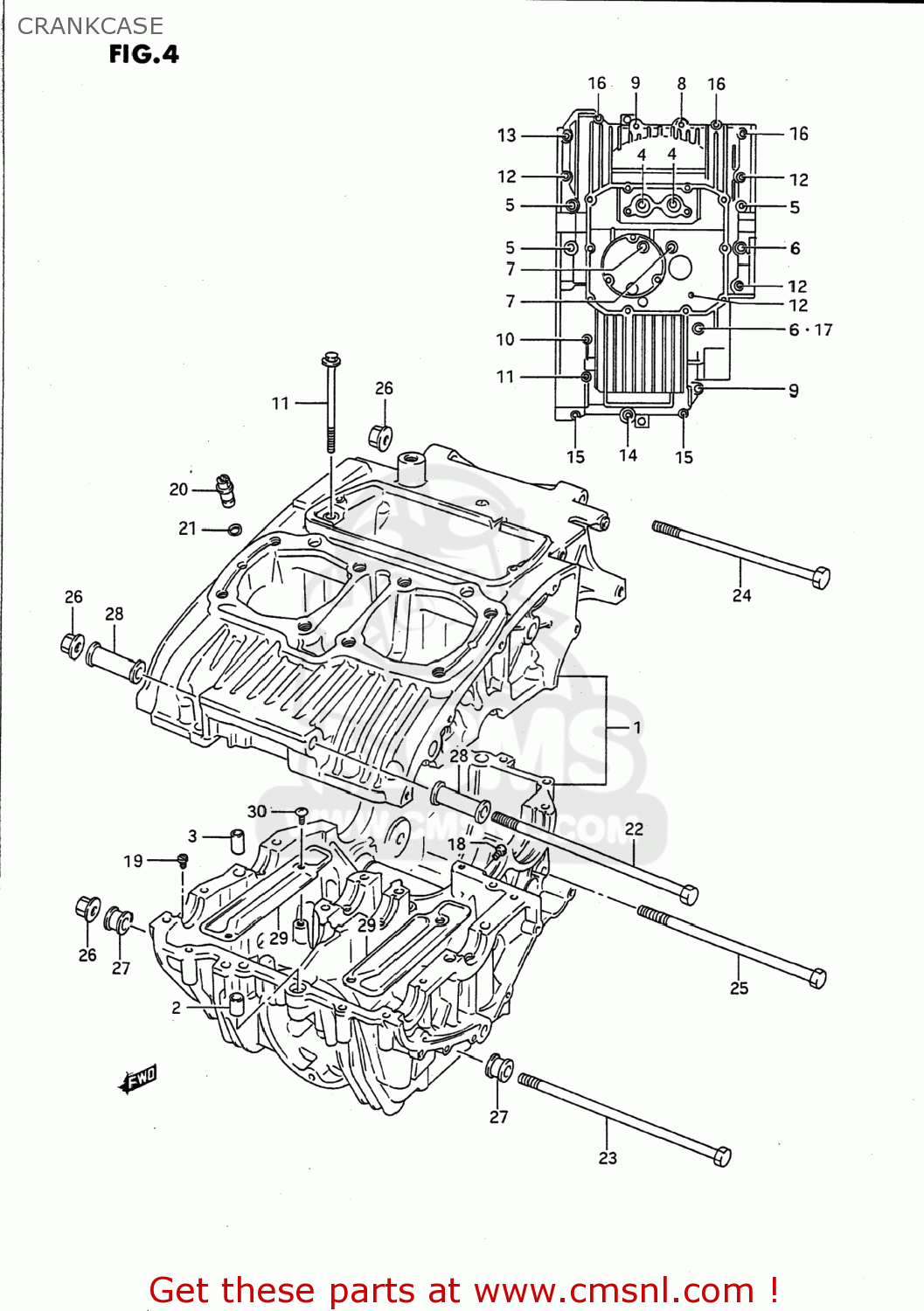 CRANKCASE GS500E 1989 (K) USA (E03)