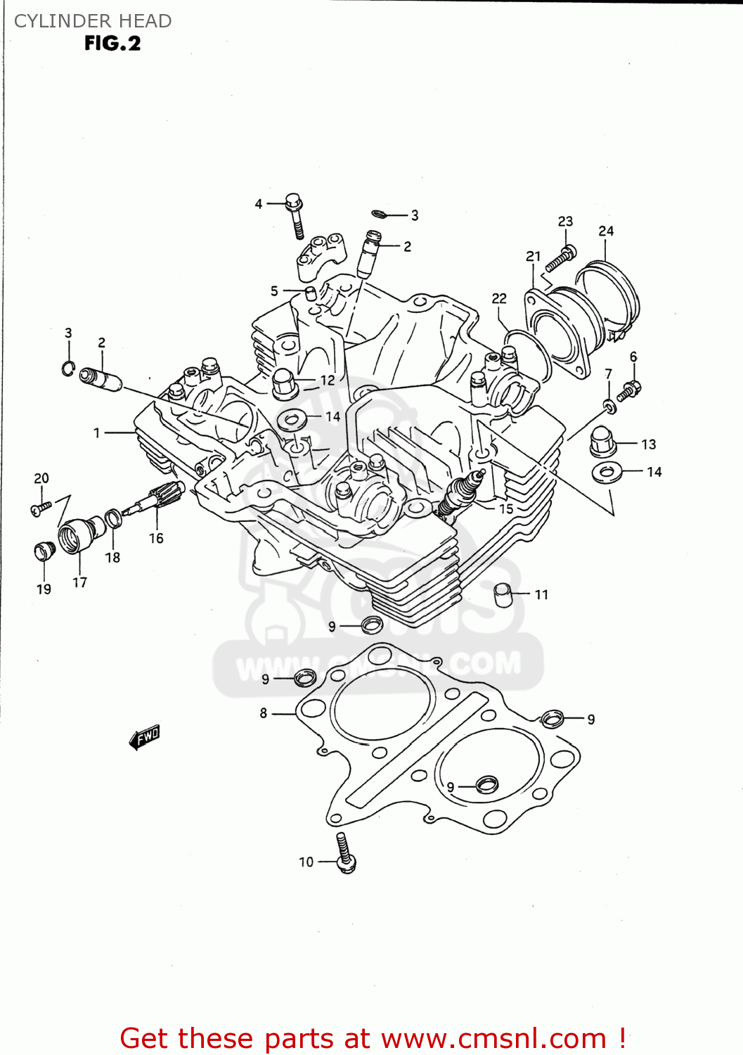 CYLINDER HEAD GS500E 1989 (K) USA (E03)