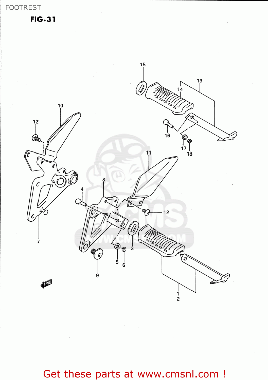 FOOTREST GS500E 1989 (K) USA (E03)