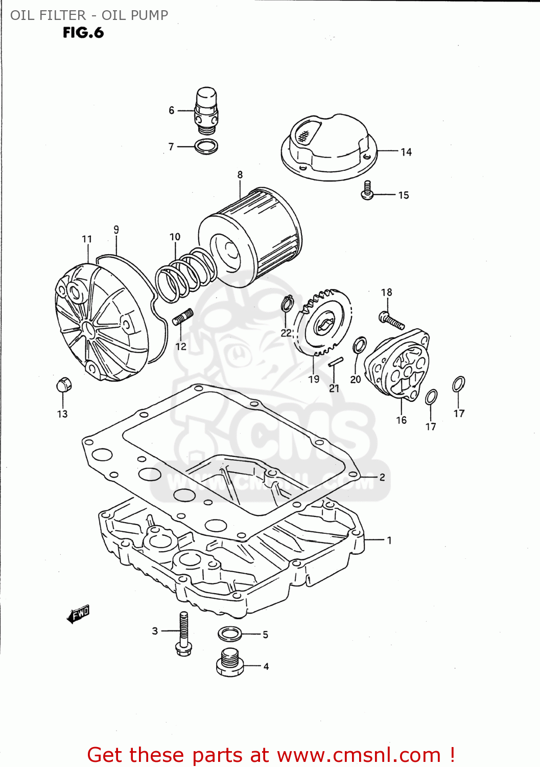 OIL FILTER - OIL PUMP GS500E 1989 (K) USA (E03)