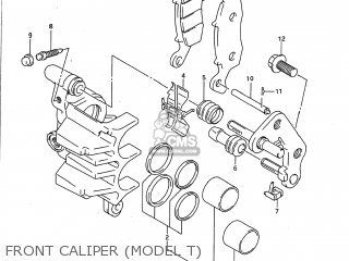 FRONT CALIPER (MODEL T) - GS500E 1989 (K) USA (E03)