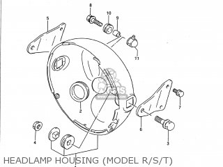 HEADLAMP HOUSING (MODEL R/S/T) - GS500E 1989 (K) USA (E03)