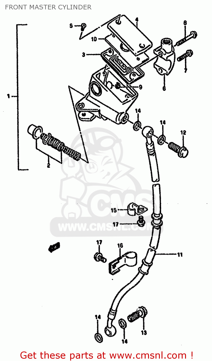 FRONT MASTER CYLINDER GS500E 1990 (L) (E01 E02 E04 E15 E16 E17 E21 E22 E24 E25 E34 E39