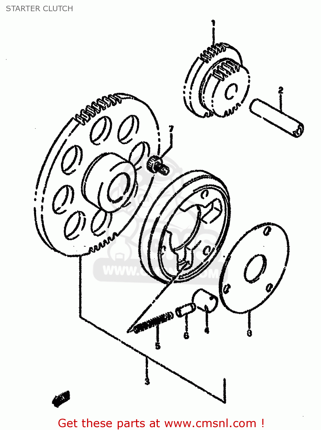 STARTER CLUTCH GS500E 1990 (L) (E01 E02 E04 E15 E16 E17 E21 E22 E24 E25 E34 E39