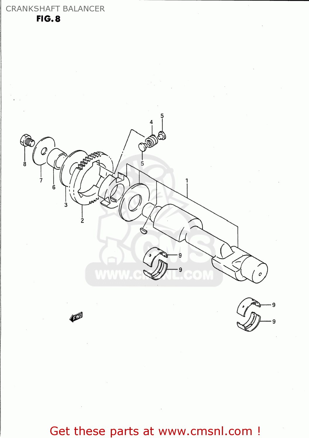 CRANKSHAFT BALANCER GS500E 1990 (L) USA (E03)