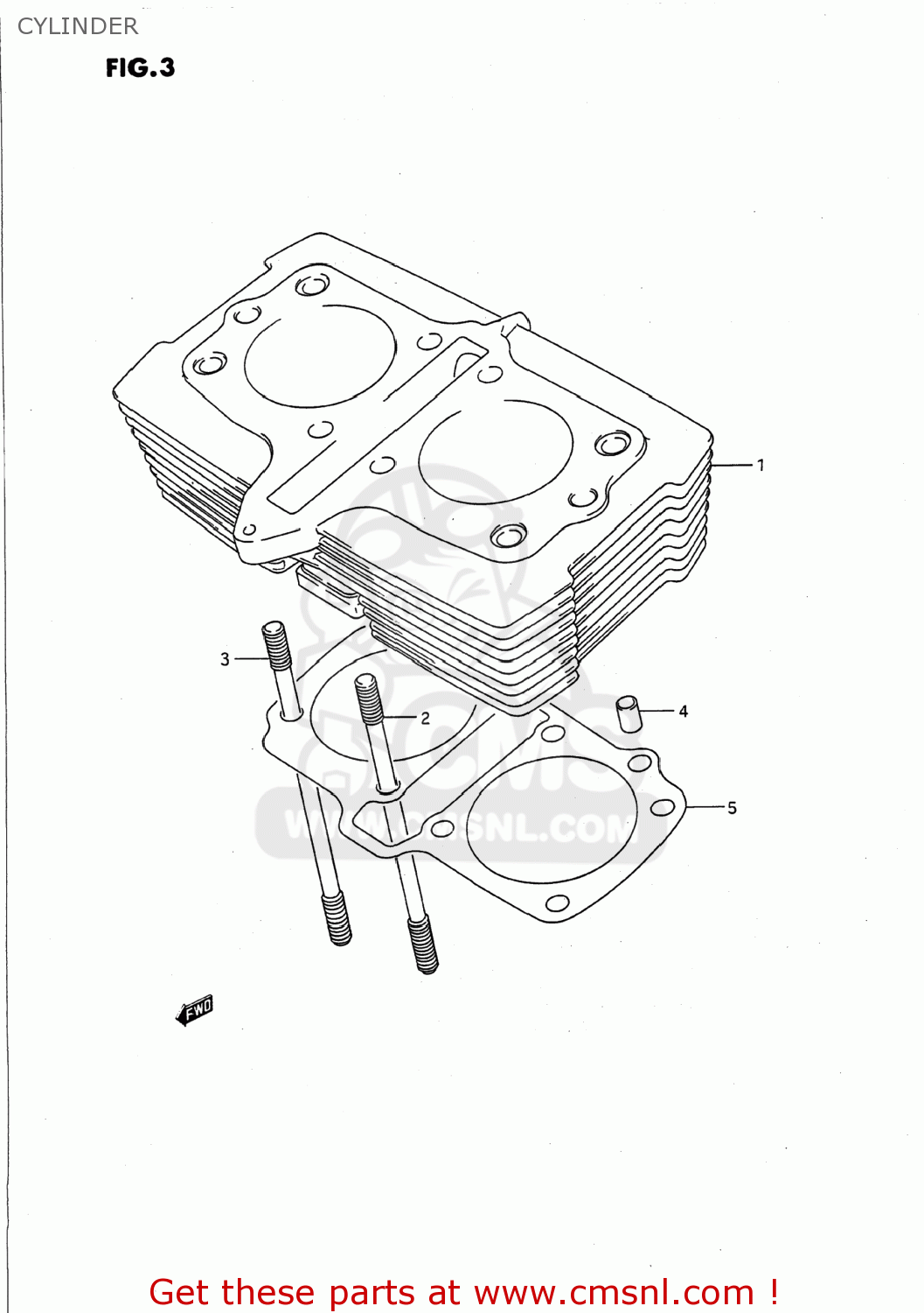 CYLINDER GS500E 1990 (L) USA (E03)