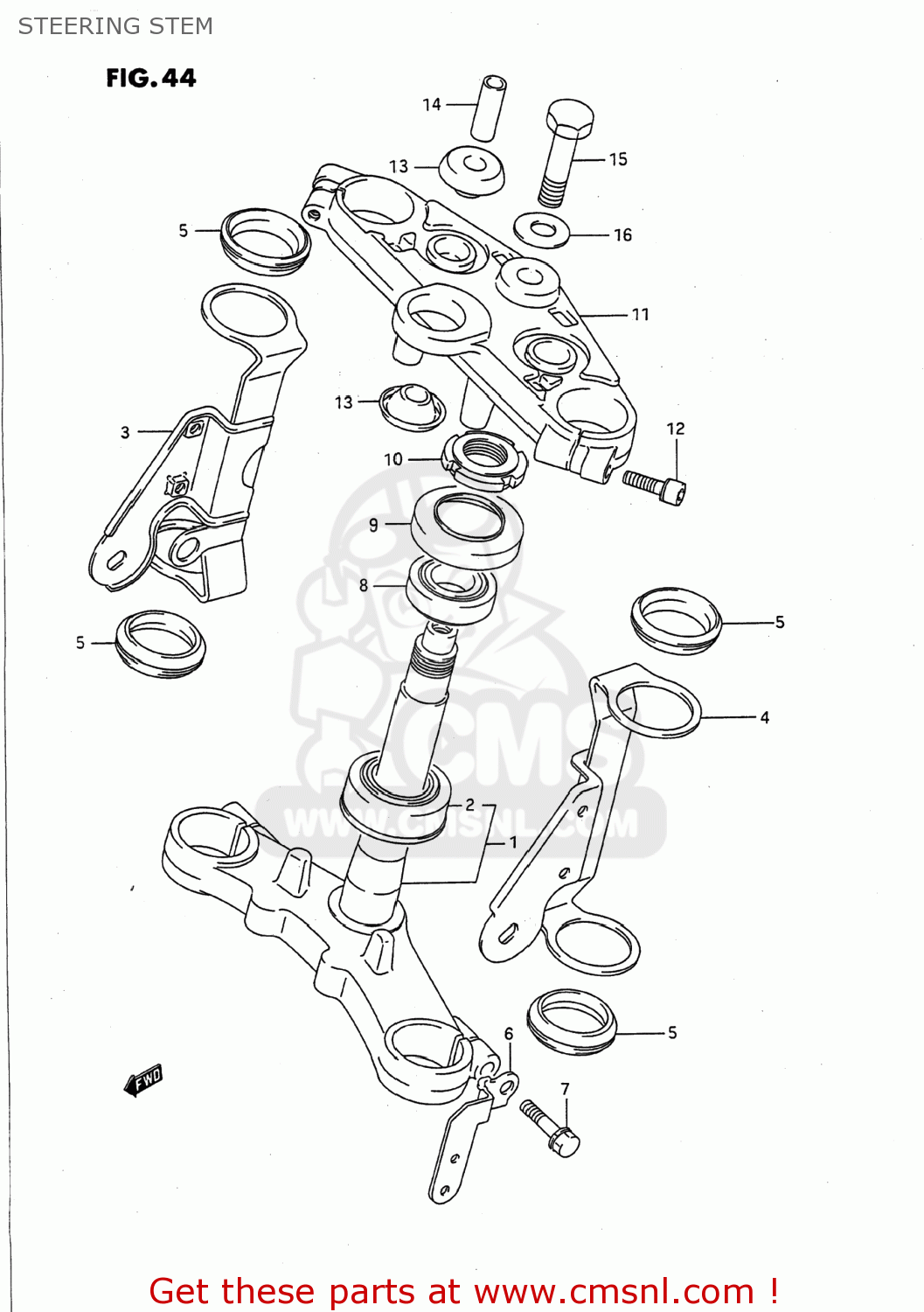 STEERING STEM GS500E 1990 (L) USA (E03)