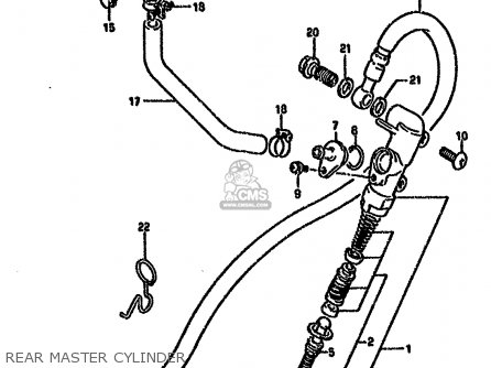 REAR MASTER CYLINDER - GS500E 1991 (M) (E01 E02 E04 E15 E16 E17 E21 E22 E24 E25 E34 E39