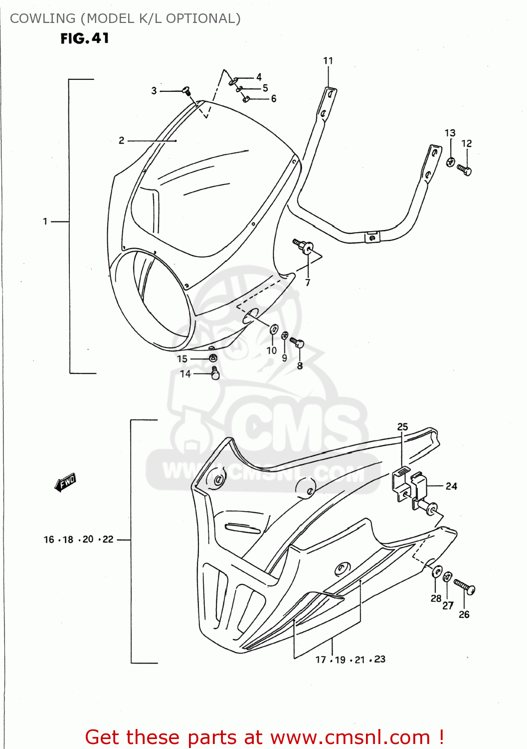 COWLING (MODEL K/L OPTIONAL) GS500E 1991 (M) USA (E03)