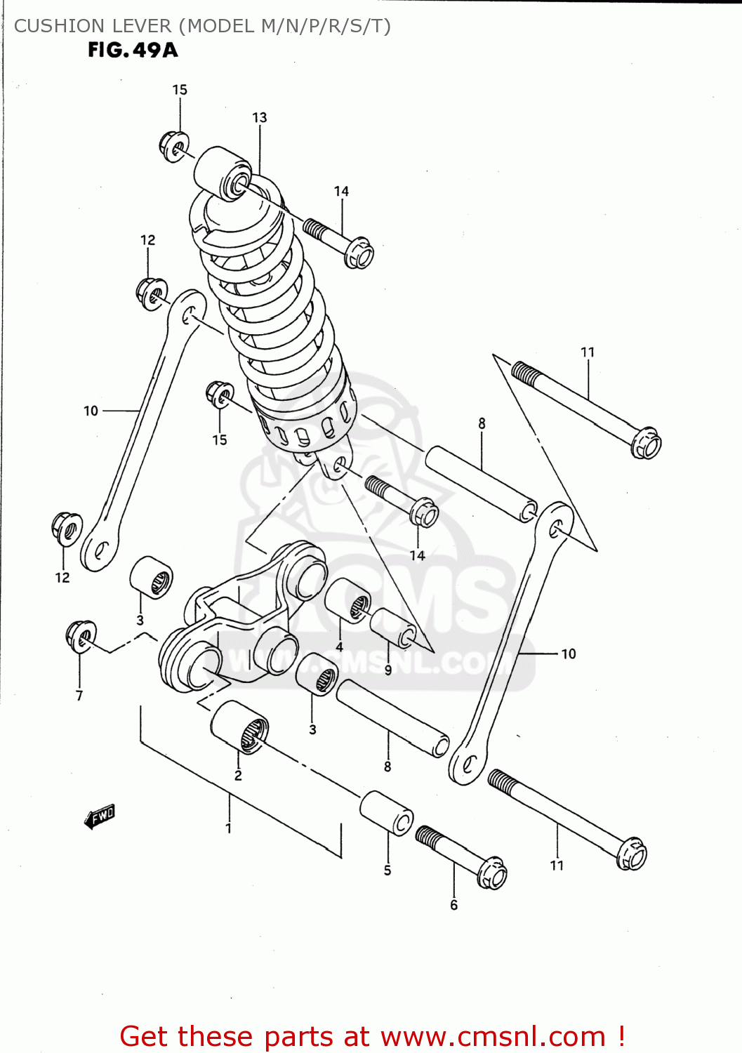 CUSHION LEVER (MODEL M/N/P/R/S/T) GS500E 1991 (M) USA (E03)