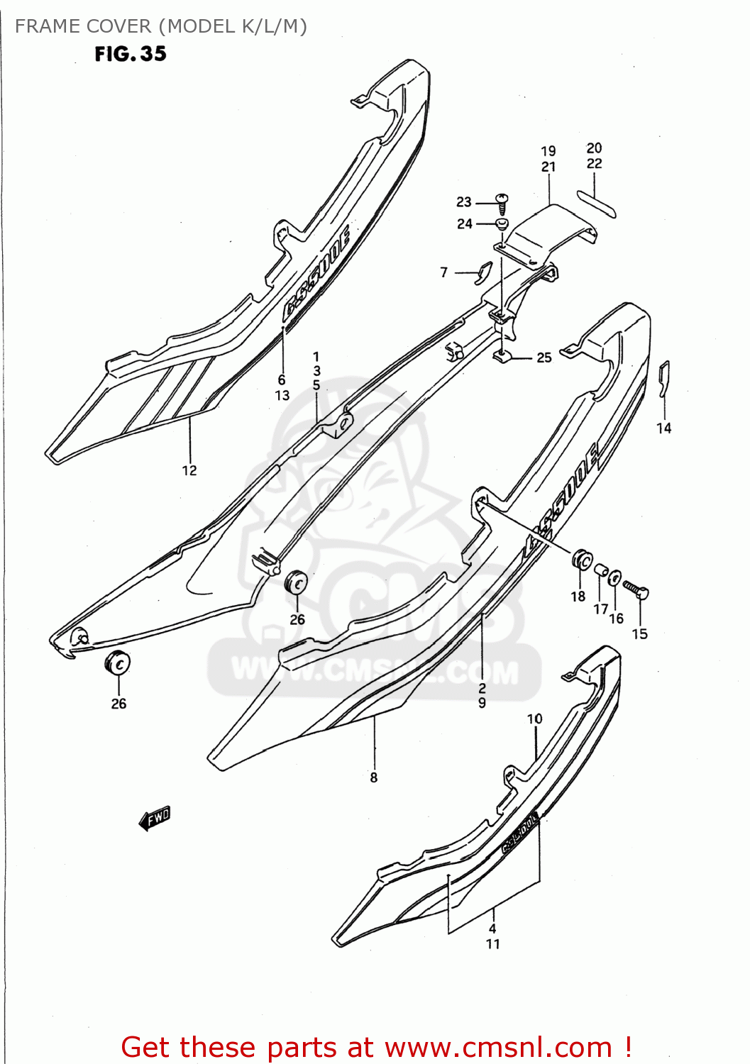 FRAME COVER (MODEL K/L/M) GS500E 1991 (M) USA (E03)