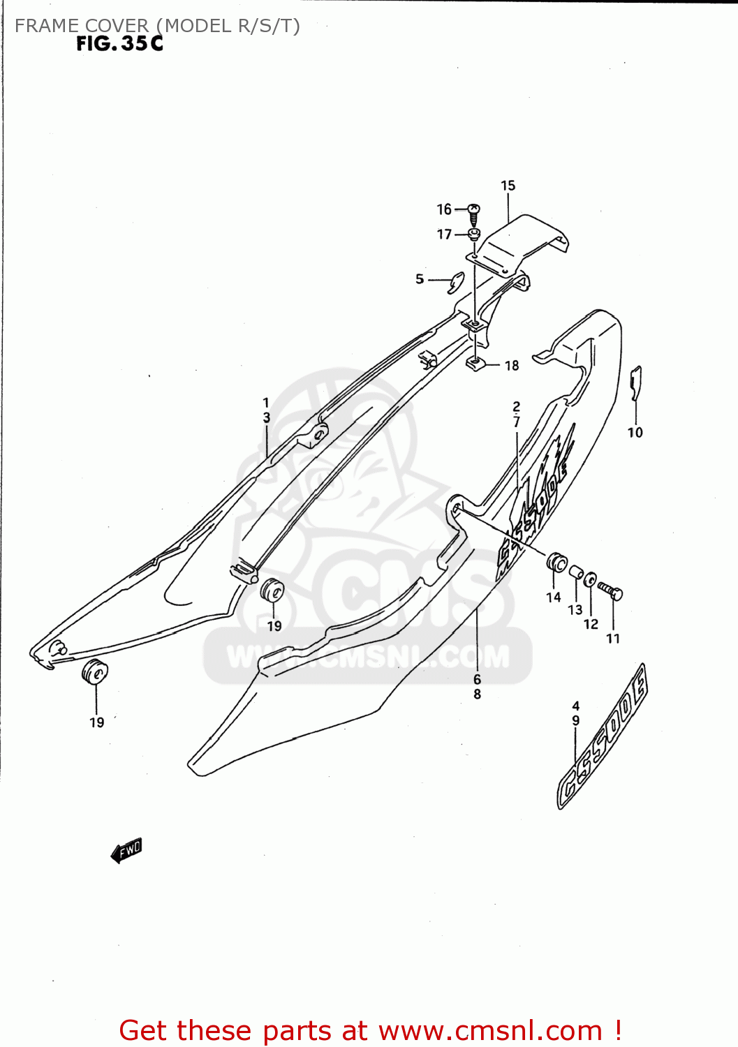 FRAME COVER (MODEL R/S/T) GS500E 1991 (M) USA (E03)