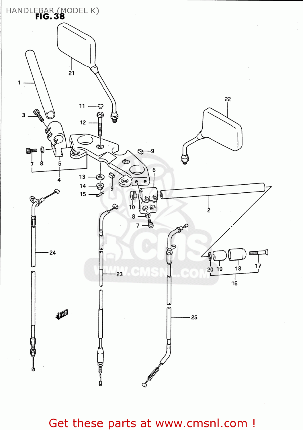 HANDLEBAR (MODEL K) GS500E 1991 (M) USA (E03)