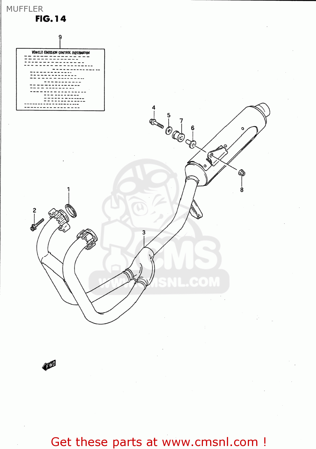 MUFFLER GS500E 1991 (M) USA (E03)