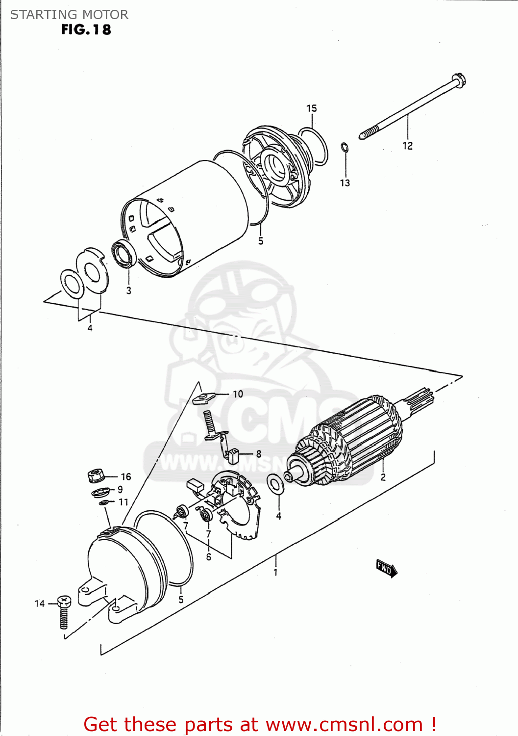 STARTING MOTOR GS500E 1991 (M) USA (E03)